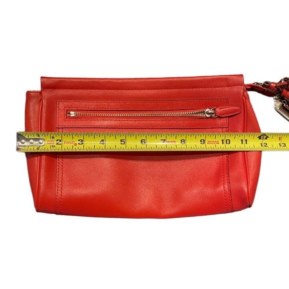 Coach ORANGE large leather clutch, its gorgeous. Good condition. - Picture 7 of 11